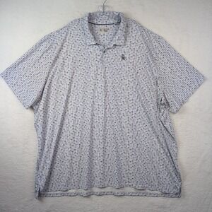 Penguin Munsingwear Polo Shirt Men's 5XL White Short Sleeve Barware Drink Print